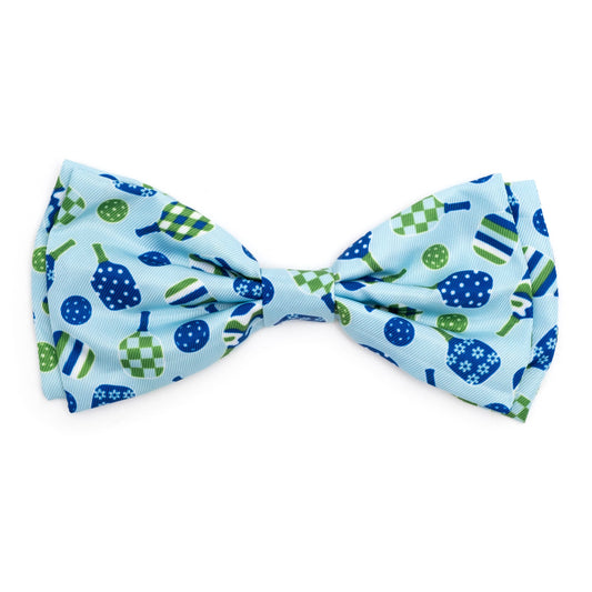 The Worthy Dog - Pickleball Bow Tie: Blue / Large