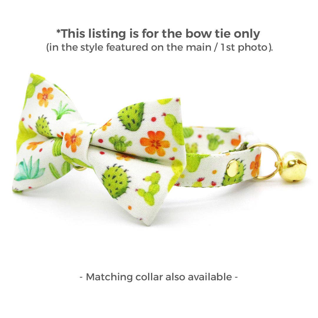 Made By Cleo - "Desert Dreams" - Cactus Bow Tie for Cats + Small Dogs