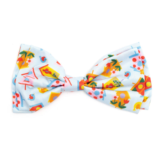 The Worthy Dog - Birdhouses Bow Tie: Blue / Small