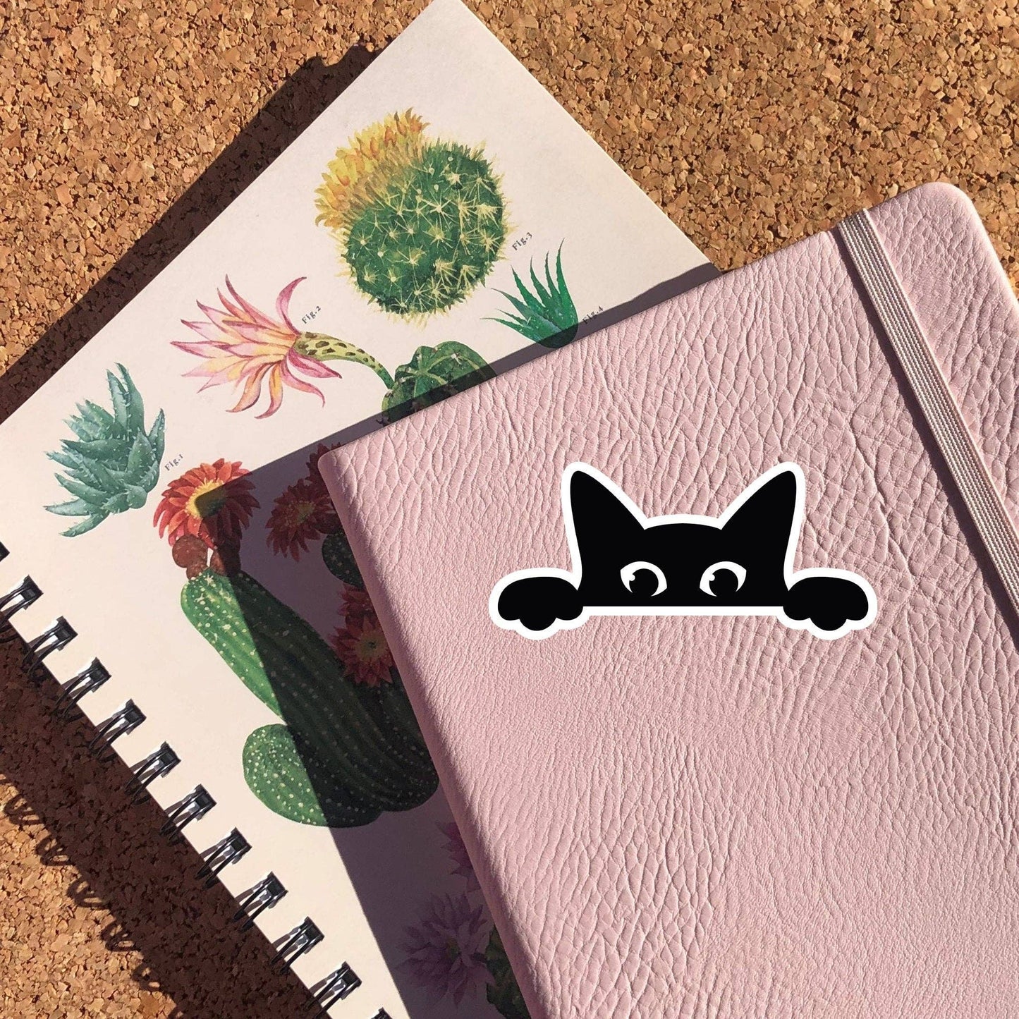Sticker Horse - Peeking Cat Vinyl Sticker: 4 inch