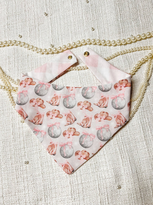 StellaLoo - Disco Cowgirl Snap-On Reversible Dog Bandana, Curved Neck: S