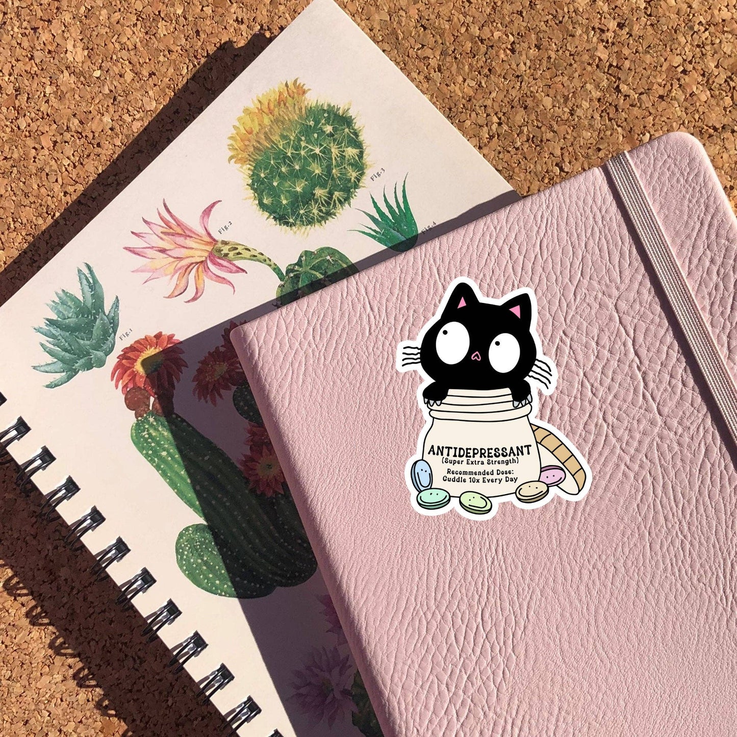 Sticker Horse - Antidepressant Cat Sticker: 3 inch