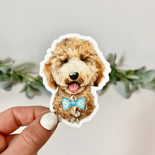 Big Moods - Goldendoodle With Bow Tie Sticker