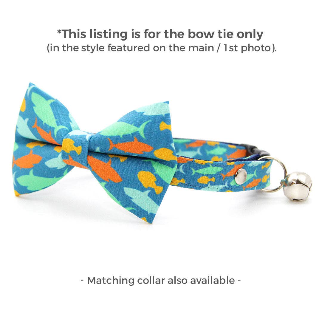 Made By Cleo - "Fintastic" - Fish & Shark Bow Tie for Cats + Small Dogs