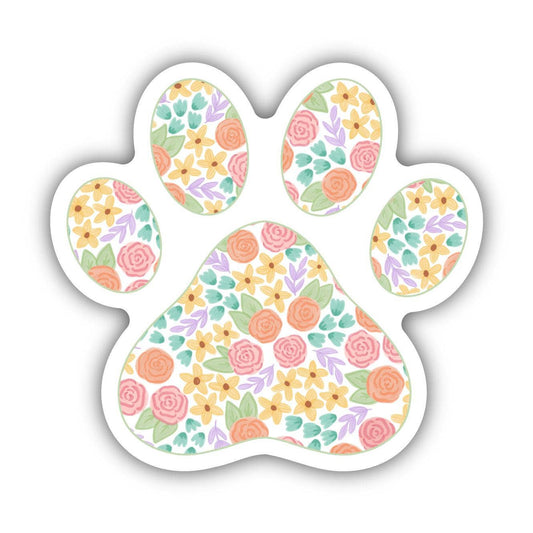 Big Moods - Cute Floral Paw Print Sticker